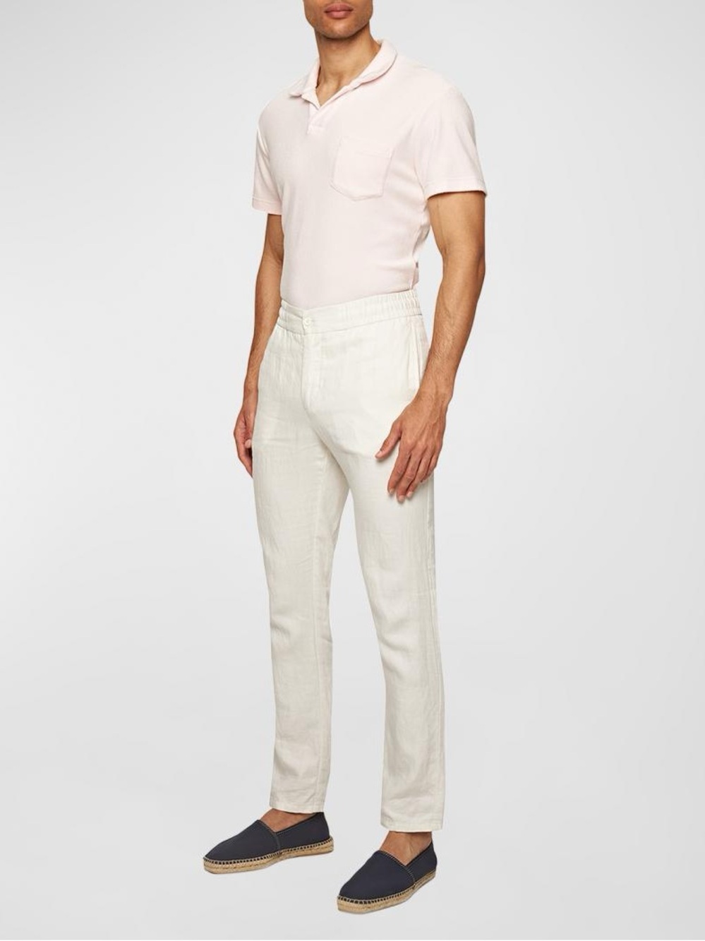 Orlebar Brown White Linen Pants